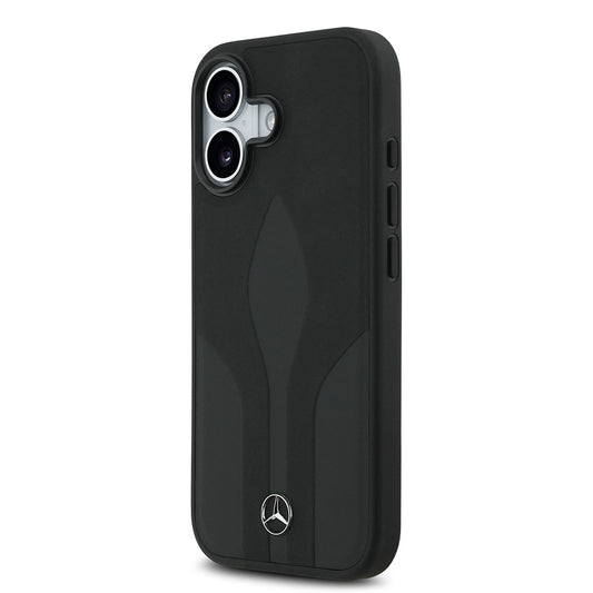 iPhone 17 Kılıf Mercedes Benz Orjinal Lisanslı M-safe Şarj Özellikli Dokulu Desenli Deri Kapak