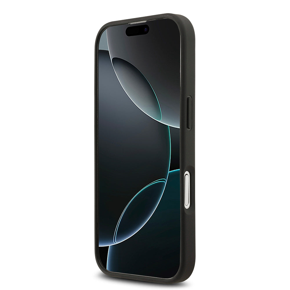 iPhone 17 Kılıf Mercedes Benz Orjinal Lisanslı M-safe Şarj Özellikli Dokulu Desenli Deri Kapak