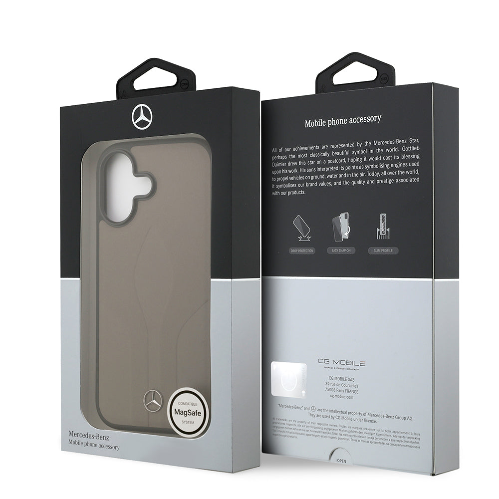 iPhone 17 Kılıf Mercedes Benz Orjinal Lisanslı M-safe Şarj Özellikli Dokulu Desenli Deri Kapak