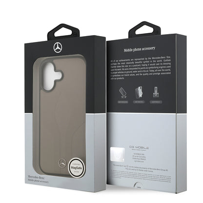 iPhone 17 Kılıf Mercedes Benz Orjinal Lisanslı M-safe Şarj Özellikli Dokulu Desenli Deri Kapak