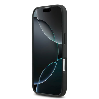 iPhone 17 Kılıf Mercedes Benz Orjinal Lisanslı M-safe Şarj Özellikli Şeritli Yıldız Desenli Metal Logolu Deri Kapak