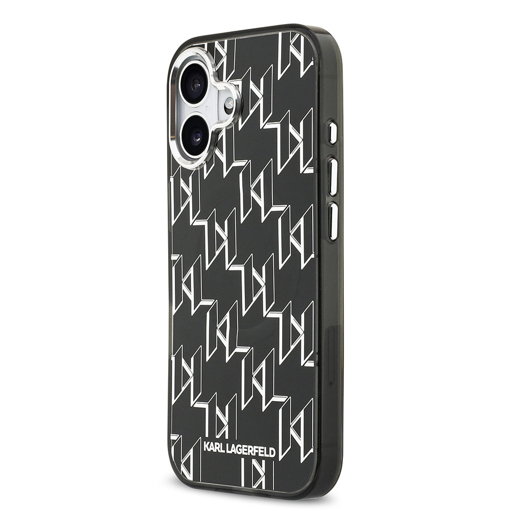 iPhone 17 Kılıf Orjinal Lisanslı M-safe Şarj Özellikli Karl Lagerfeld IML Baskılı Monogram Dizayn Kapak