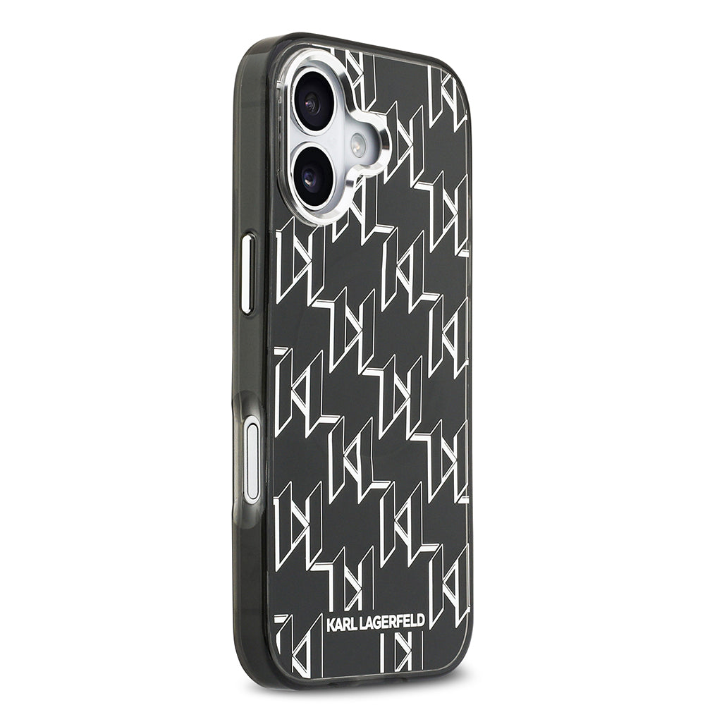 iPhone 17 Kılıf Orjinal Lisanslı M-safe Şarj Özellikli Karl Lagerfeld IML Baskılı Monogram Dizayn Kapak