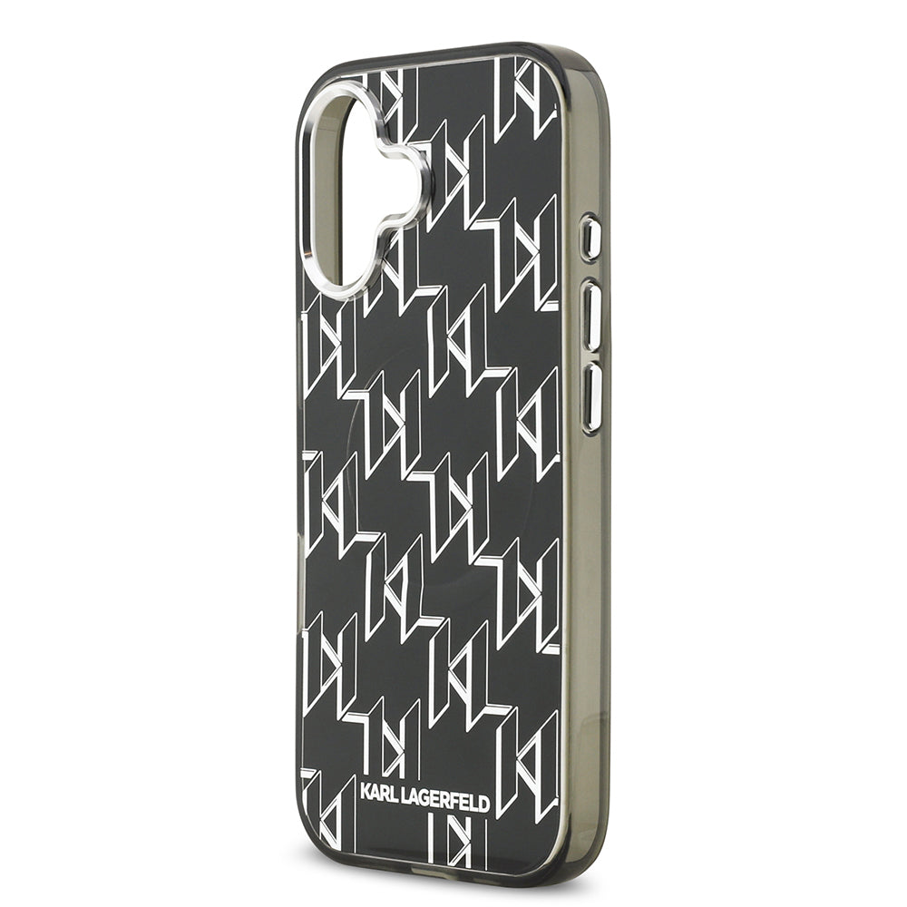 iPhone 17 Kılıf Orjinal Lisanslı M-safe Şarj Özellikli Karl Lagerfeld IML Baskılı Monogram Dizayn Kapak
