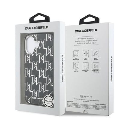 iPhone 17 Kılıf Orjinal Lisanslı M-safe Şarj Özellikli Karl Lagerfeld IML Baskılı Monogram Dizayn Kapak