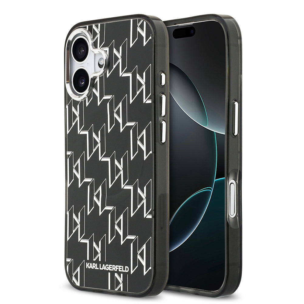 iPhone 17 Kılıf Orjinal Lisanslı M-safe Şarj Özellikli Karl Lagerfeld IML Baskılı Monogram Dizayn Kapak