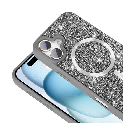 Apple iPhone 17 Kılıf Pırlanta Tasarımlı M-safe Şarj Özellikli Zore Mozaik Silikon Kapak