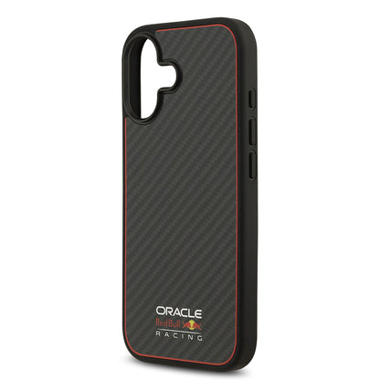 iPhone 17 Kılıf Redbull Orjinal Lisanslı M-safe Şarj Özellikli Karbon Fiber Parlayan Logolu Kevlar Kapak