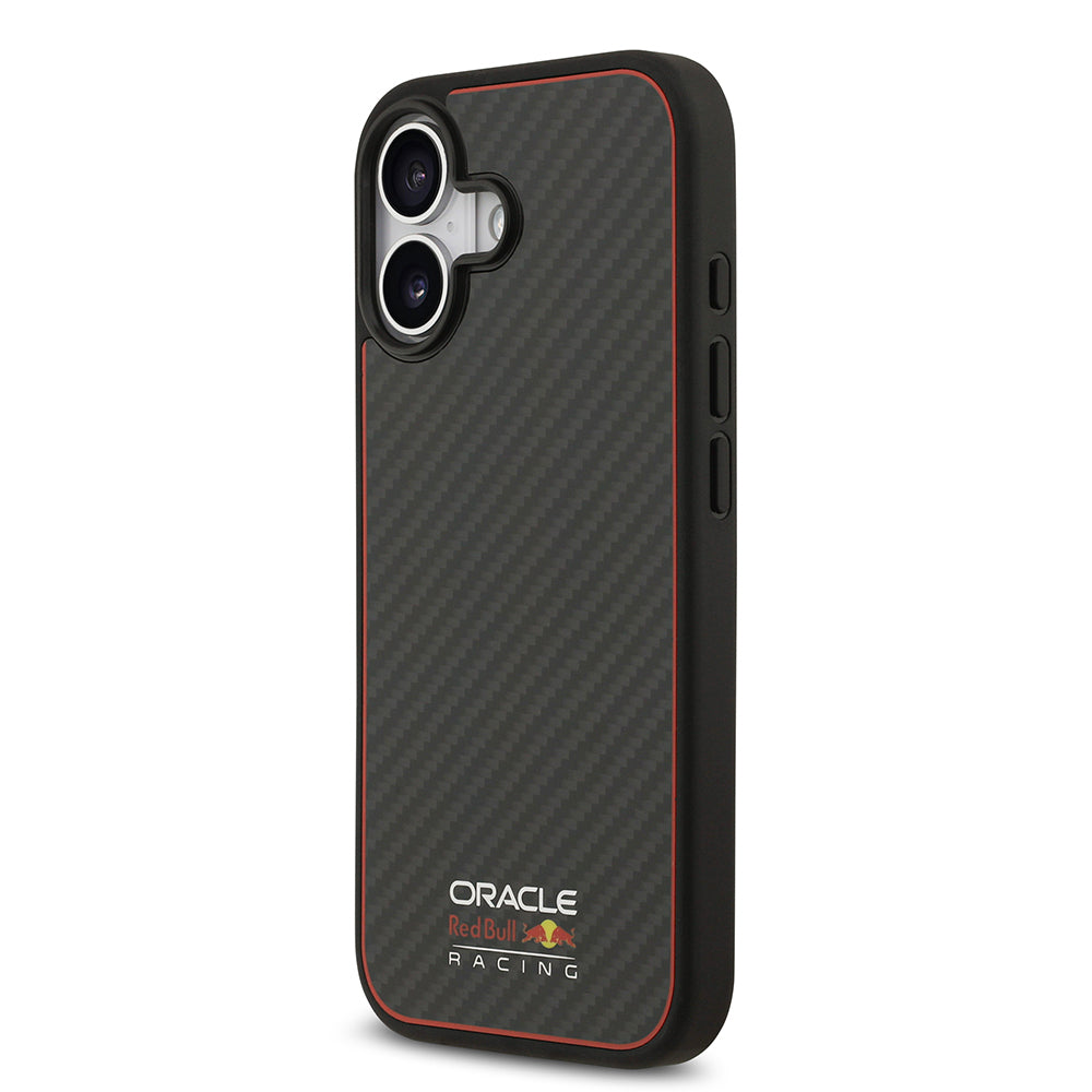 iPhone 17 Kılıf Redbull Orjinal Lisanslı M-safe Şarj Özellikli Karbon Fiber Parlayan Logolu Kevlar Kapak