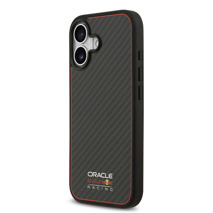 iPhone 17 Kılıf Redbull Orjinal Lisanslı M-safe Şarj Özellikli Karbon Fiber Parlayan Logolu Kevlar Kapak