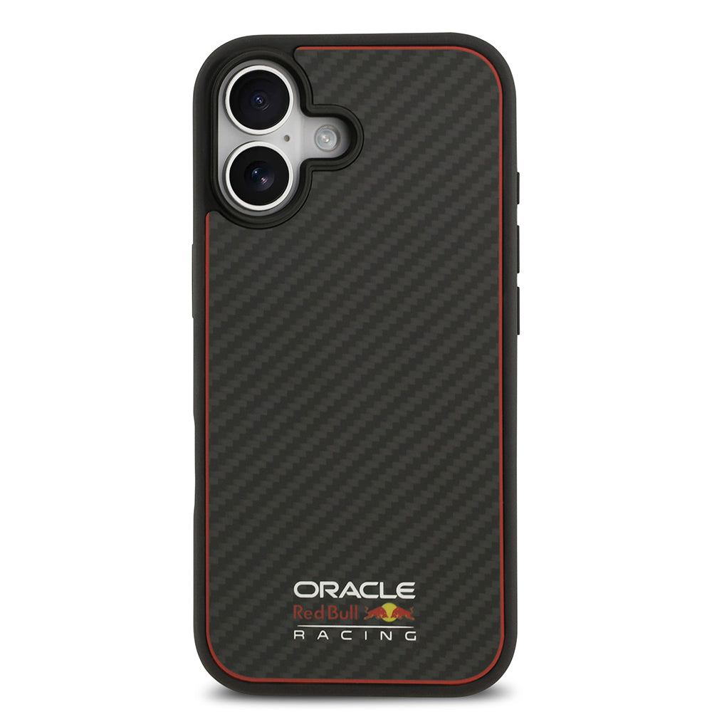 iPhone 17 Kılıf Redbull Orjinal Lisanslı M-safe Şarj Özellikli Karbon Fiber Parlayan Logolu Kevlar Kapak