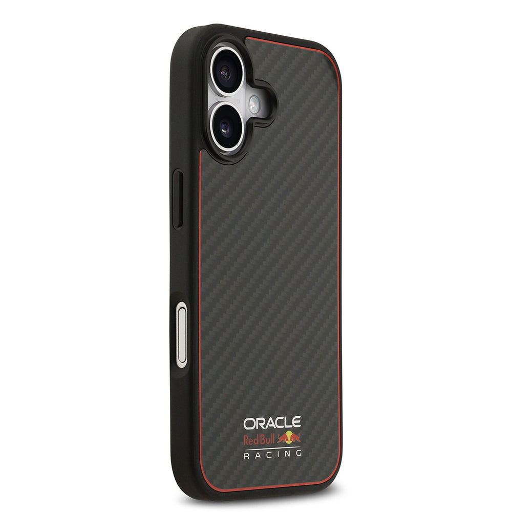 iPhone 17 Kılıf Redbull Orjinal Lisanslı M-safe Şarj Özellikli Karbon Fiber Parlayan Logolu Kevlar Kapak