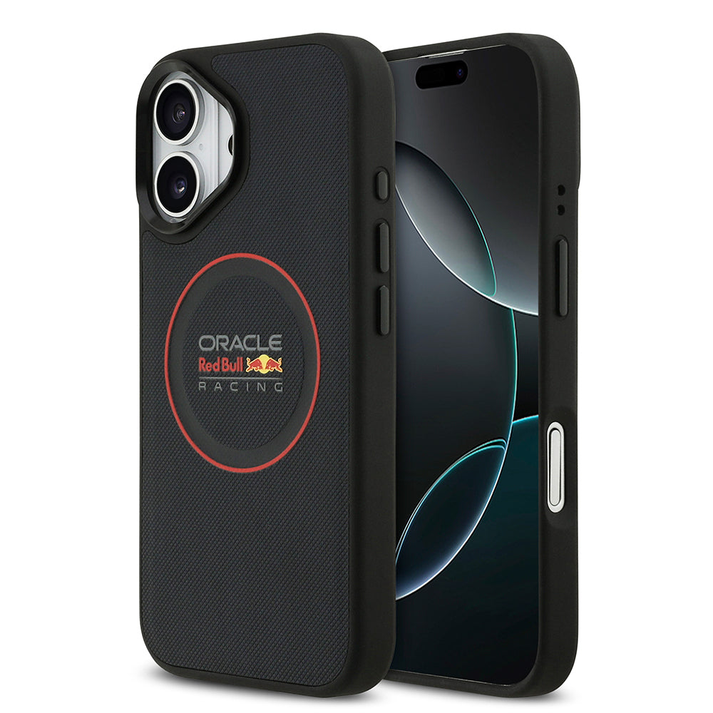 iPhone 17 Kılıf Redbull Orjinal Lisanslı M-safe Şarj Özellikli Kırmızı Halka ve Logo Kabartmalı PU Deri Kapak