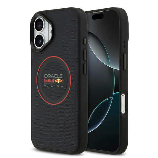 iPhone 17 Kılıf Redbull Orjinal Lisanslı M-safe Şarj Özellikli Kırmızı Halka ve Logo Kabartmalı PU Deri Kapak