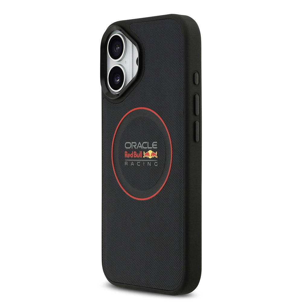 iPhone 17 Kılıf Redbull Orjinal Lisanslı M-safe Şarj Özellikli Kırmızı Halka ve Logo Kabartmalı PU Deri Kapak