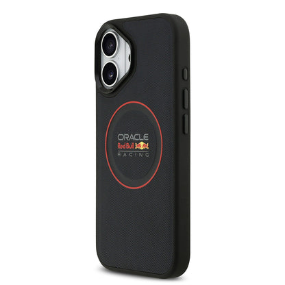 iPhone 17 Kılıf Redbull Orjinal Lisanslı M-safe Şarj Özellikli Kırmızı Halka ve Logo Kabartmalı PU Deri Kapak