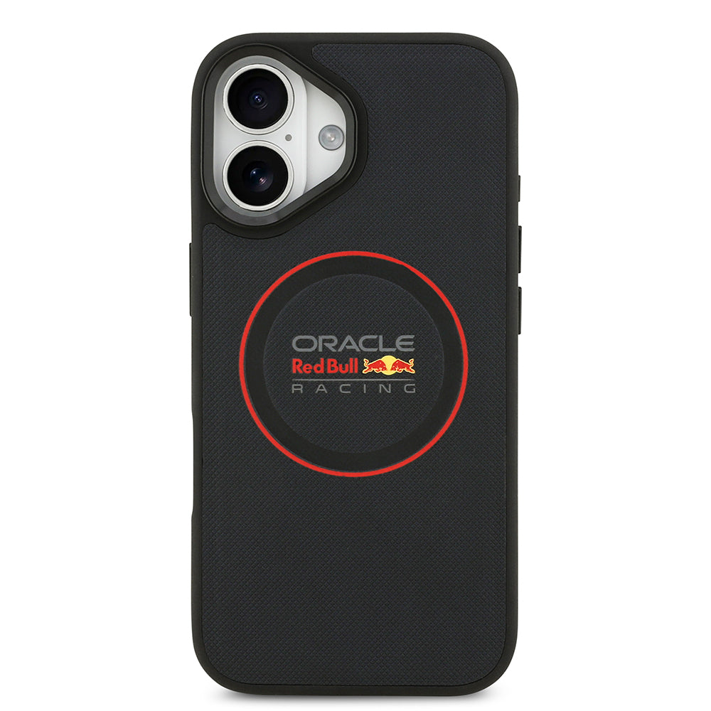 iPhone 17 Kılıf Redbull Orjinal Lisanslı M-safe Şarj Özellikli Kırmızı Halka ve Logo Kabartmalı PU Deri Kapak