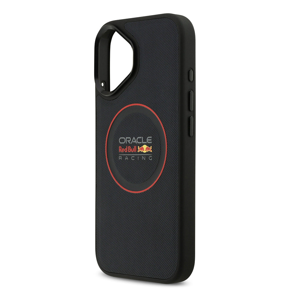 iPhone 17 Kılıf Redbull Orjinal Lisanslı M-safe Şarj Özellikli Kırmızı Halka ve Logo Kabartmalı PU Deri Kapak