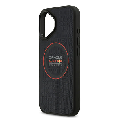 iPhone 17 Kılıf Redbull Orjinal Lisanslı M-safe Şarj Özellikli Kırmızı Halka ve Logo Kabartmalı PU Deri Kapak