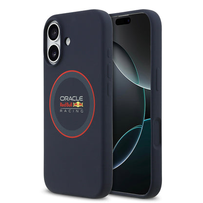 iPhone 17 Kılıf Redbull Orjinal Lisanslı M-safe Şarj Özellikli Kırmızı Halka ve Logo Silikon Kapak