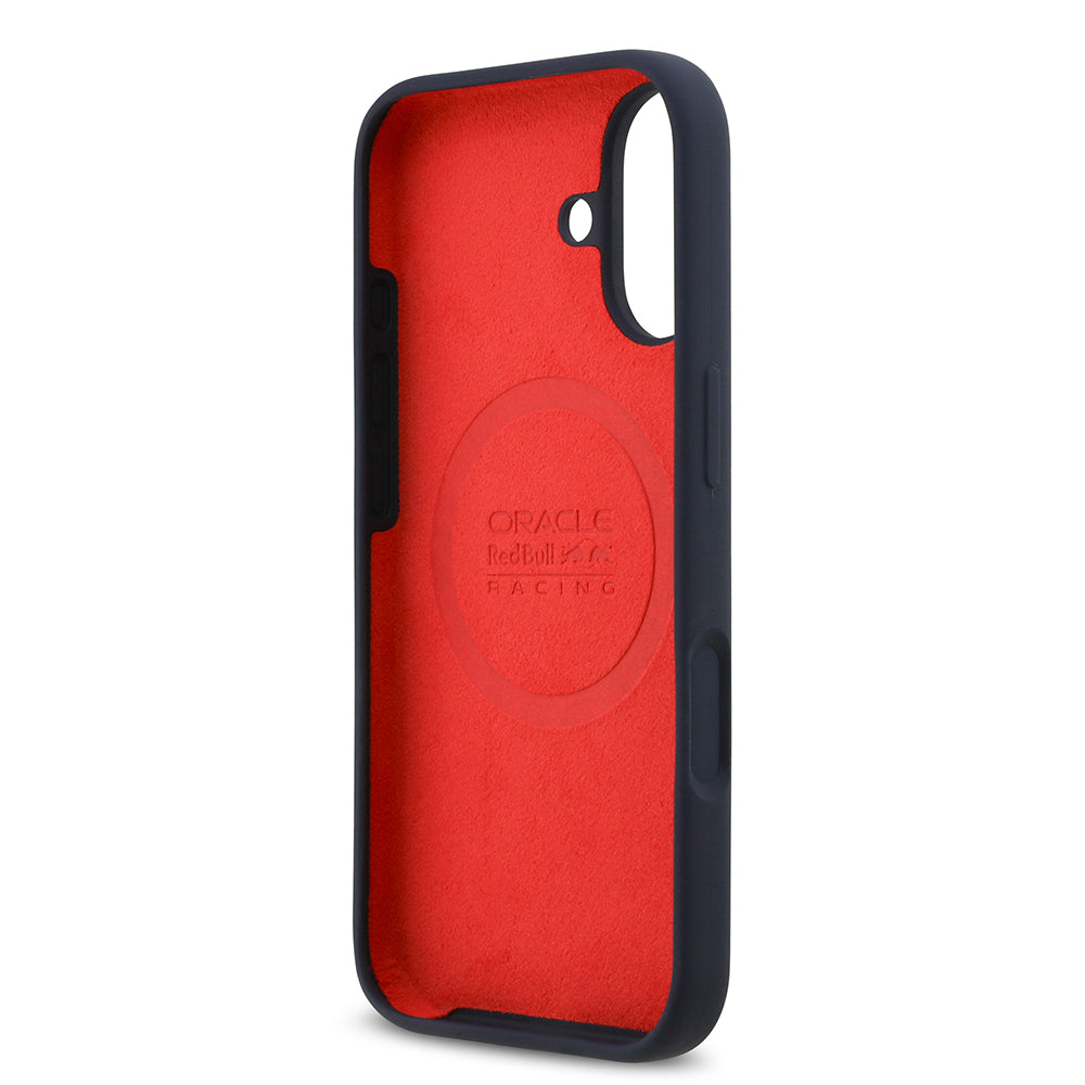 iPhone 17 Kılıf Redbull Orjinal Lisanslı M-safe Şarj Özellikli Kırmızı Halka ve Logo Silikon Kapak