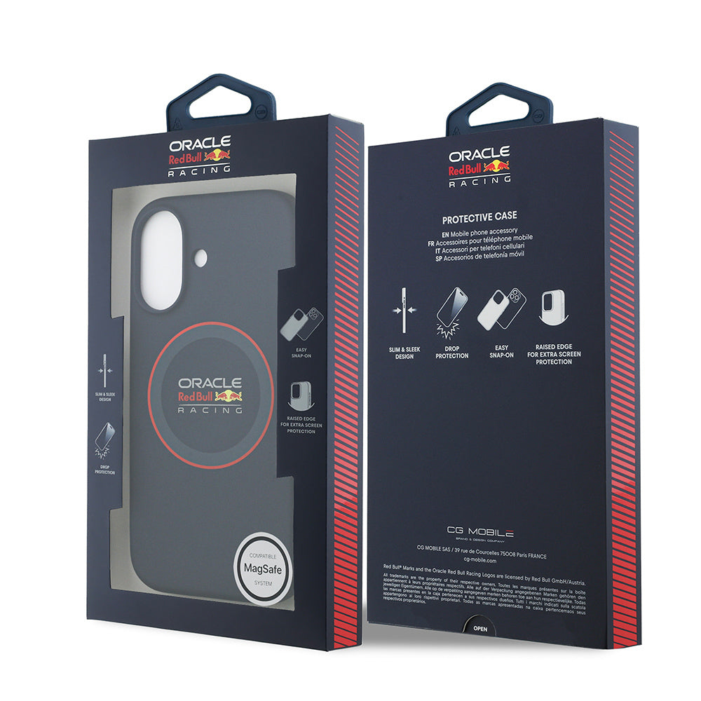 iPhone 17 Kılıf Redbull Orjinal Lisanslı M-safe Şarj Özellikli Kırmızı Halka ve Logo Silikon Kapak