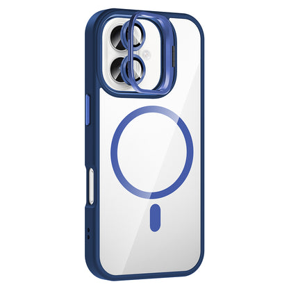 Apple iPhone 17 Kılıf Standlı ve Kamera Lens Hediyeli M-Safe Şarj Özellikli Zore Etro Kapak