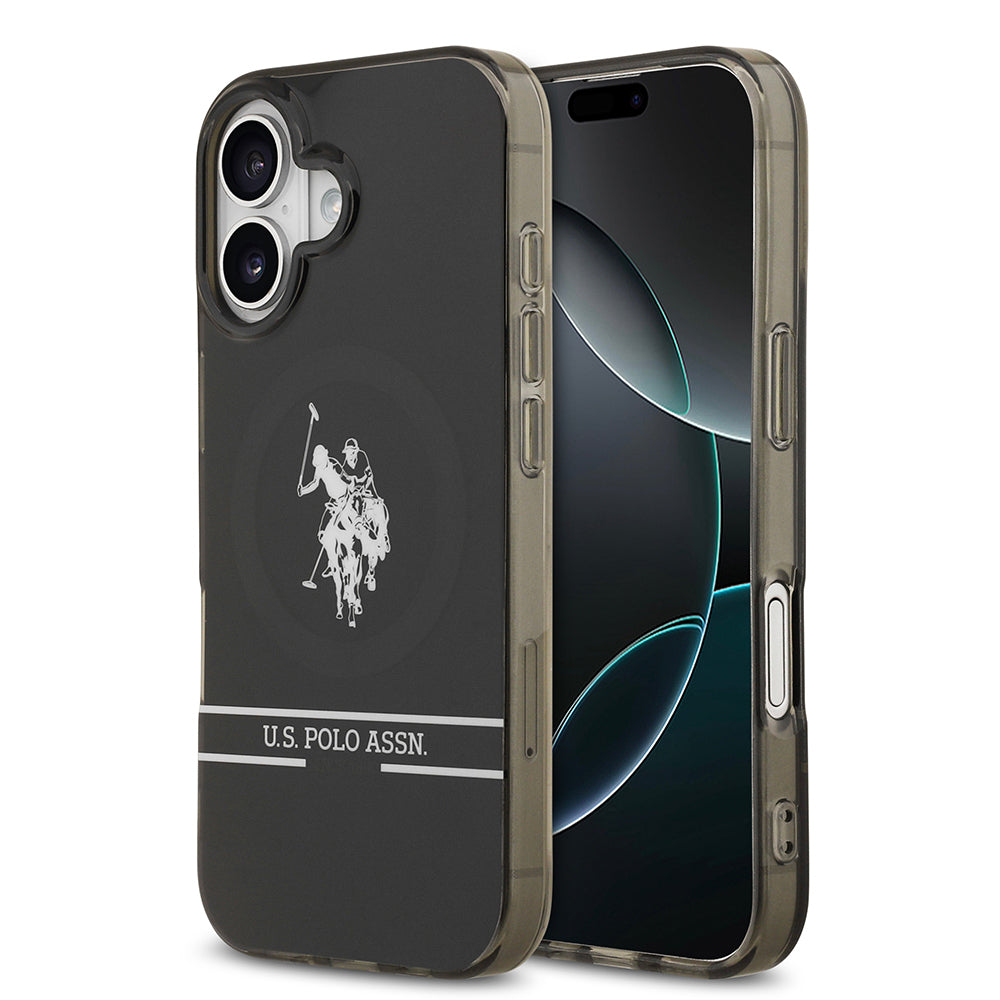 iPhone 17 Kılıf U.S. Polo Assn. Orjinal Lisanslı M-safe Şarj Özellikli IML Double Horse Stripe Logolu Kapak
