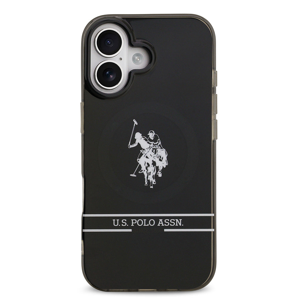iPhone 17 Kılıf U.S. Polo Assn. Orjinal Lisanslı M-safe Şarj Özellikli IML Double Horse Stripe Logolu Kapak
