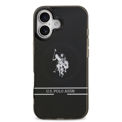iPhone 17 Kılıf U.S. Polo Assn. Orjinal Lisanslı M-safe Şarj Özellikli IML Double Horse Stripe Logolu Kapak