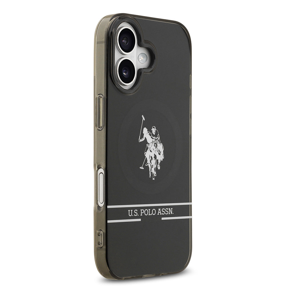 iPhone 17 Kılıf U.S. Polo Assn. Orjinal Lisanslı M-safe Şarj Özellikli IML Double Horse Stripe Logolu Kapak