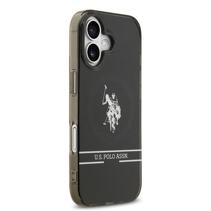 iPhone 17 Kılıf U.S. Polo Assn. Orjinal Lisanslı M-safe Şarj Özellikli IML Double Horse Stripe Logolu Kapak