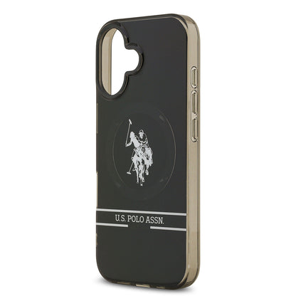 iPhone 17 Kılıf U.S. Polo Assn. Orjinal Lisanslı M-safe Şarj Özellikli IML Double Horse Stripe Logolu Kapak
