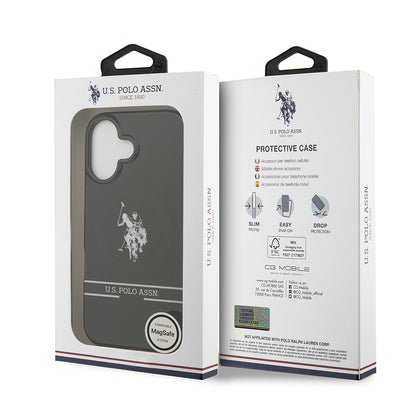 iPhone 17 Kılıf U.S. Polo Assn. Orjinal Lisanslı M-safe Şarj Özellikli IML Double Horse Stripe Logolu Kapak