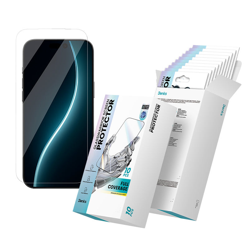 iPhone 17 Pro Benks Glass Warrior Safir Coating 0.3mm Cam Ekran Koruyucu 10'lu Paket