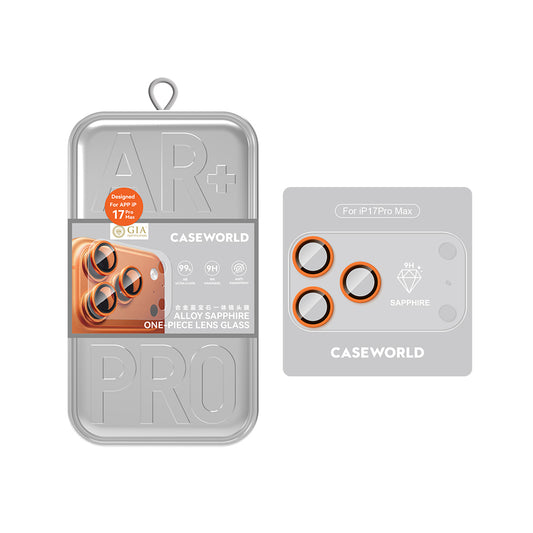 Apple iPhone 17 Pro CaseWorld Alloy Sapphire Safir One-Piece Anti Reflective Safir Kamera Lens Koruyucu