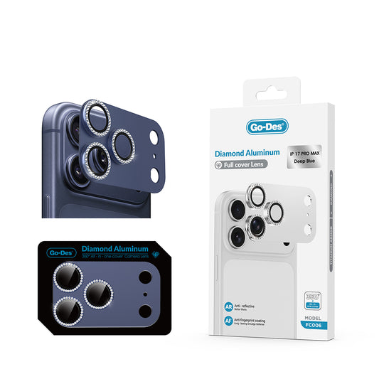 iPhone 17 Pro Go Des FC006 Diamond Titanyum Serisi Anti Reflective Kamera Lens Koruyucu