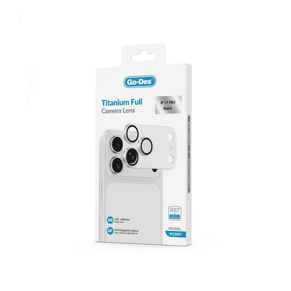 Apple iPhone 17 Pro Go Des FC007 Titanyum Serisi Anti Reflective Kamera Lens Koruyucu
