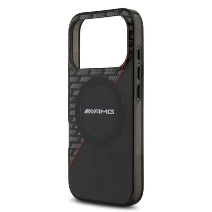 iPhone 17 Pro Kılıf AMG Orjinal Lisanslı M-safe Şarj Özellikli Çift Katmanlı Kırmızı Çapraz Çizgili Kapak
