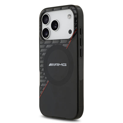 iPhone 17 Pro Kılıf AMG Orjinal Lisanslı M-safe Şarj Özellikli Çift Katmanlı Kırmızı Çapraz Çizgili Kapak