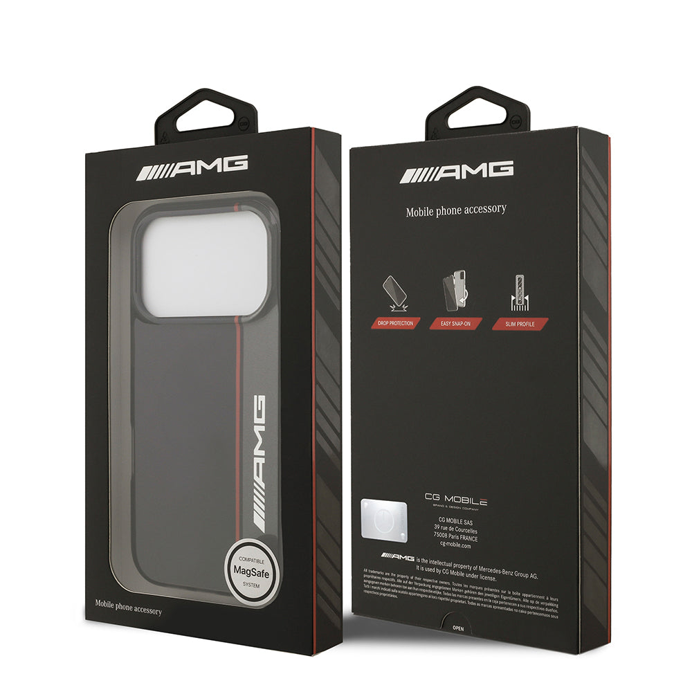 iPhone 17 Pro Kılıf AMG Orjinal Lisanslı M-safe Şarj Özellikli IML Baskı Logolu Çift Katmanlı Bow Lines Kapak