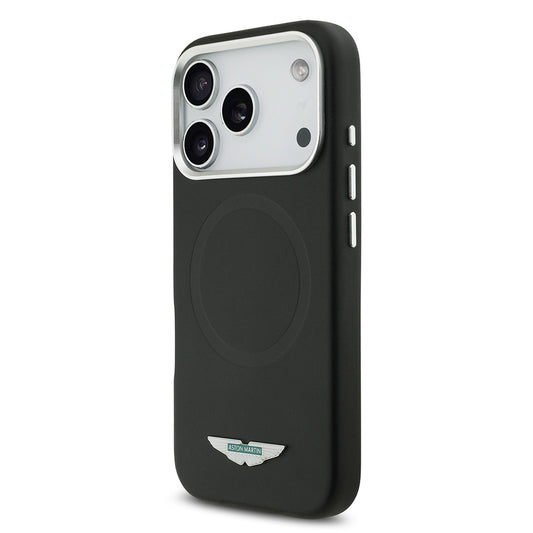 iPhone 17 Pro Kılıf Aston Martin Orjinal Lisanslı M-safe Şarj Özellikli Metal Logolu PU Deri Kapak