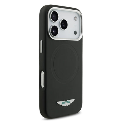 iPhone 17 Pro Kılıf Aston Martin Orjinal Lisanslı M-safe Şarj Özellikli Metal Logolu PU Deri Kapak