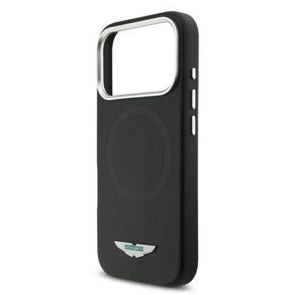 iPhone 17 Pro Kılıf Aston Martin Orjinal Lisanslı M-safe Şarj Özellikli Metal Logolu PU Deri Kapak