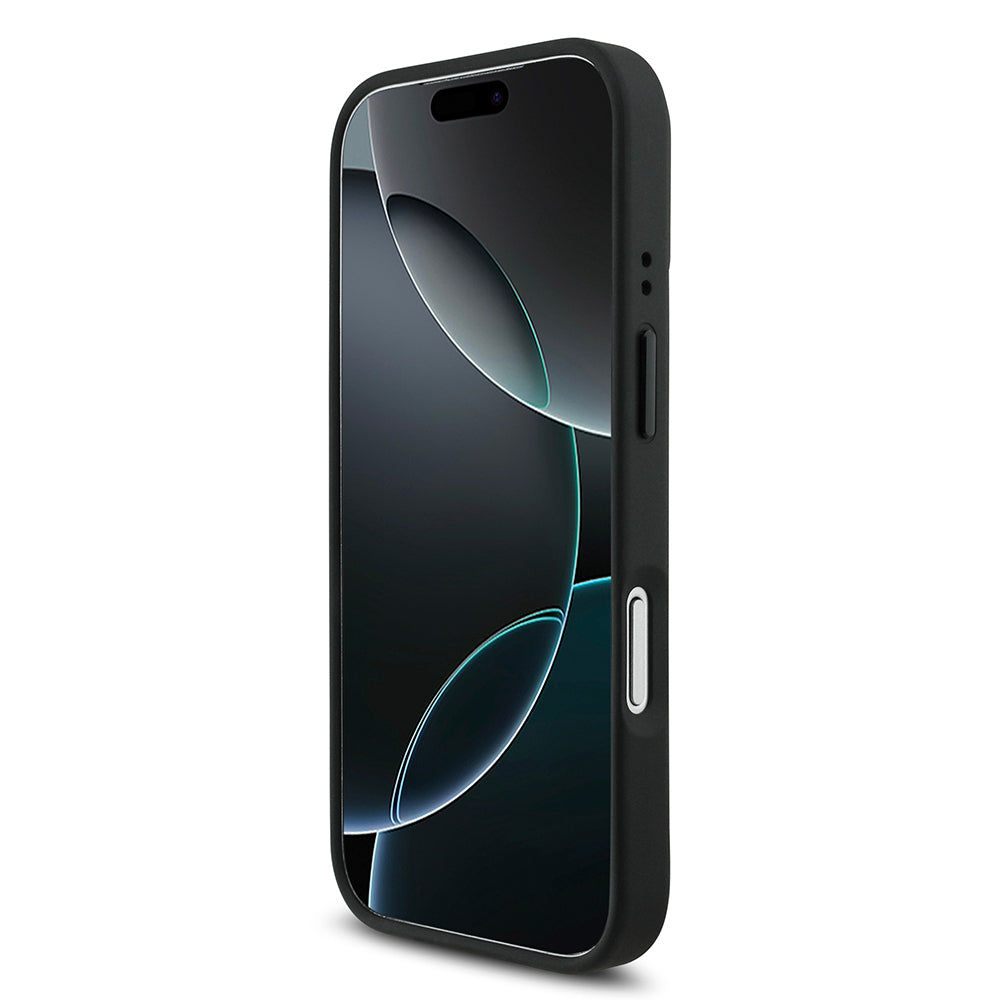 iPhone 17 Pro Kılıf BMW Orjinal Lisanslı M-safe Şarj Özellikli Deri Arka Yüzey Metal Logolu Delikli Şerit Tasarımlı Kapak
