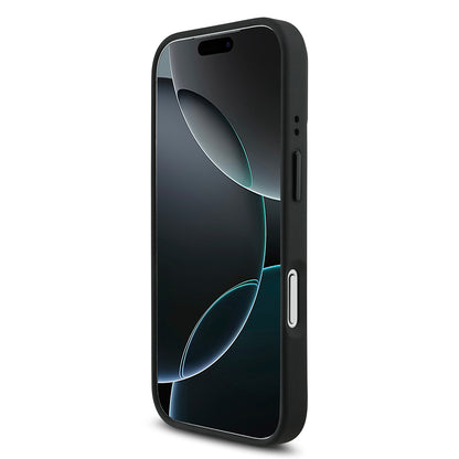 iPhone 17 Pro Kılıf BMW Orjinal Lisanslı M-safe Şarj Özellikli Deri Arka Yüzey Metal Logolu Delikli Şerit Tasarımlı Kapak