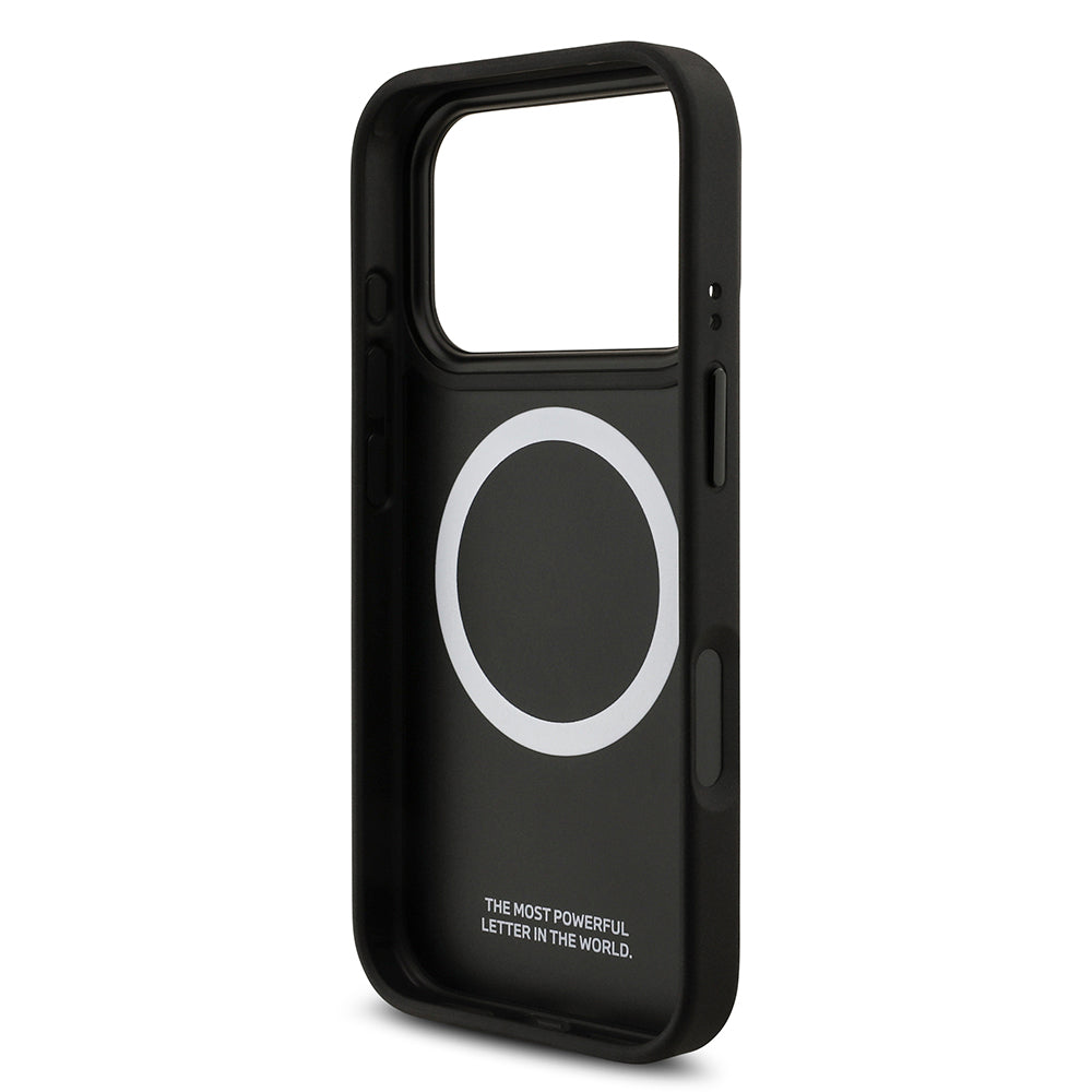 iPhone 17 Pro Kılıf BMW Orjinal Lisanslı M-safe Şarj Özellikli Karbon Fiber Metal Logolu Kevlar Kapak