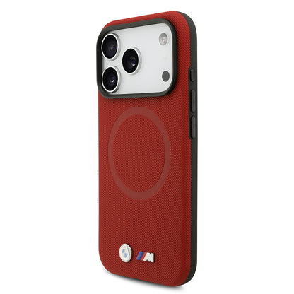 iPhone 17 Pro Kılıf BMW Orjinal Lisanslı M-safe Şarj Özellikli Metal Logolu Delikli M Dizayn Deri Kapak