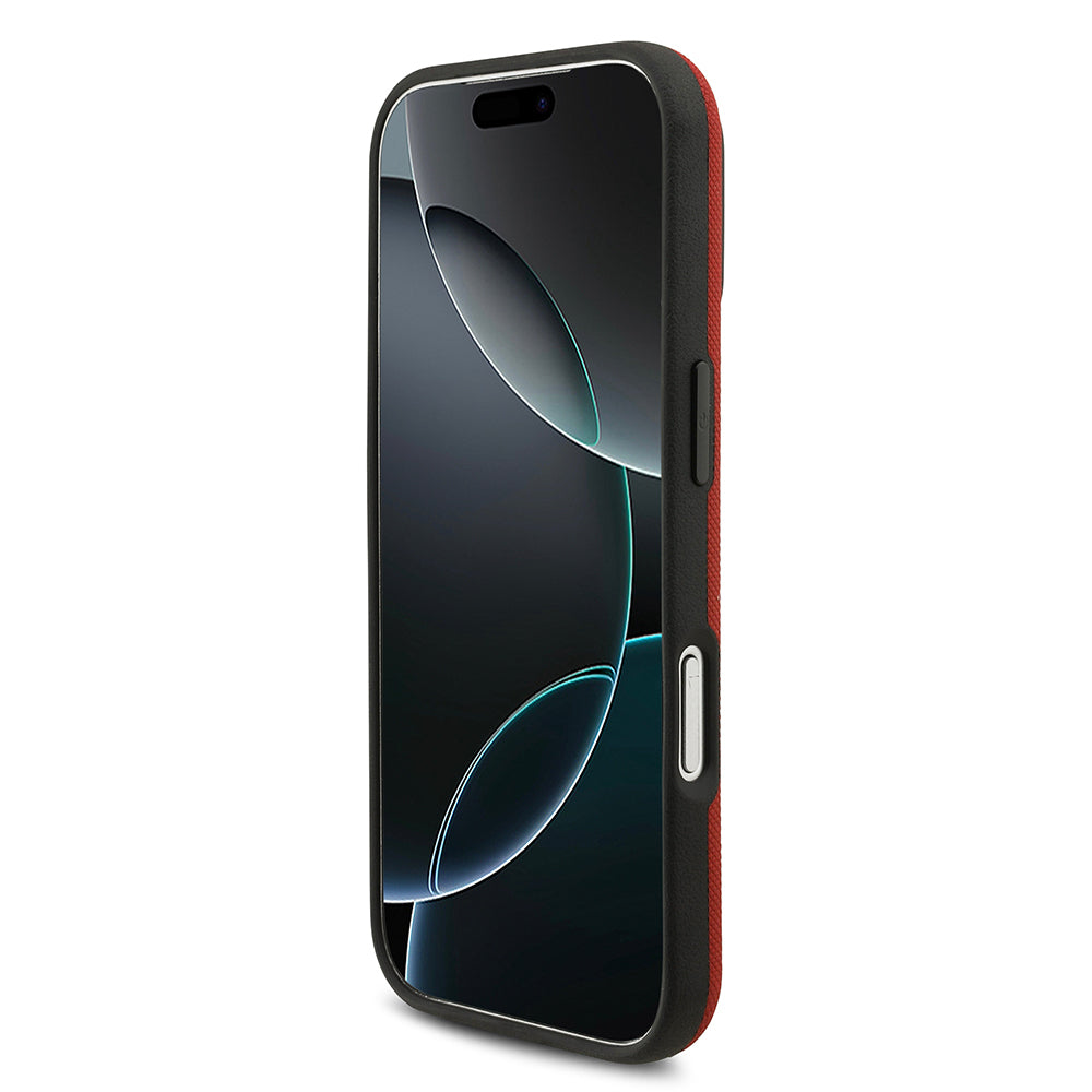 iPhone 17 Pro Kılıf BMW Orjinal Lisanslı M-safe Şarj Özellikli Metal Logolu Delikli M Dizayn Deri Kapak