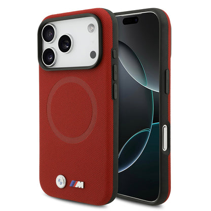 iPhone 17 Pro Kılıf BMW Orjinal Lisanslı M-safe Şarj Özellikli Metal Logolu Delikli M Dizayn Deri Kapak